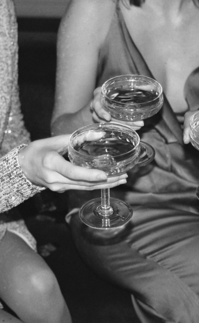 Stylowy toast kobiet w kieliszkach podczas wieczoru panieńskiego lub imprezy weselnej – Rzeszów, Podkarpacie